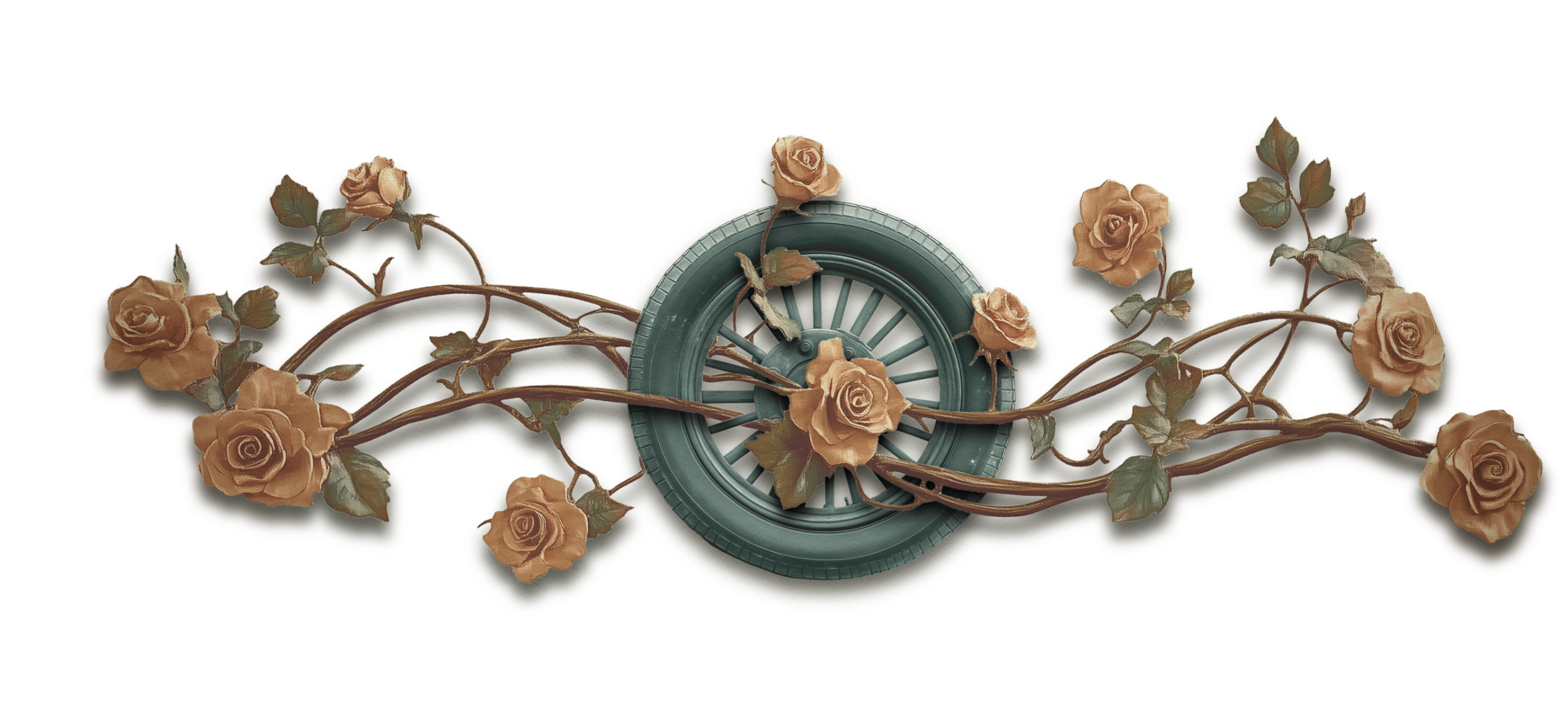 horizontal_top flowers and tire graphic